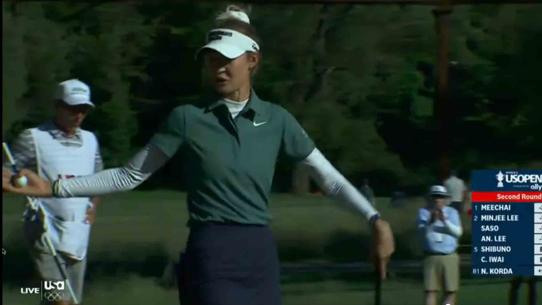 One day after a disastrous 10, Nelly Korda offers 2 words for Open hole